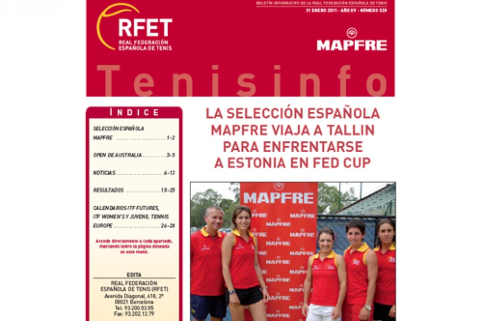 Nueva edicin del boletn Tenis Info