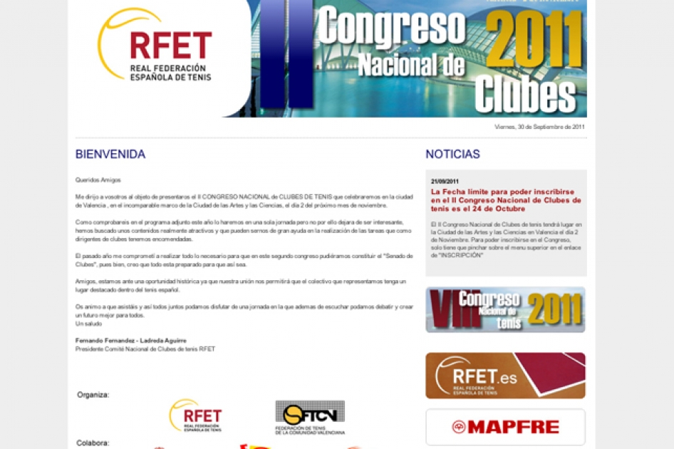 El Congreso Nacional de Clubes también abre su propia página web en internet El Congreso Nacional de Clubes también abre su propia página web en internet