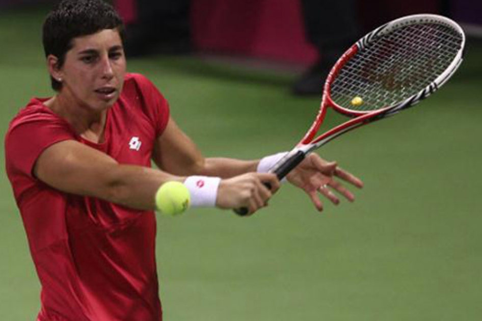 Carla Surez cede en los cuartos de final del indoor de Pars ante Sara Errani 