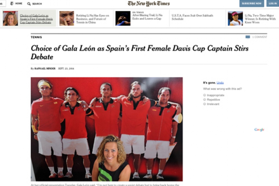 The New York Times se hace eco del nombramiento de Gala León
