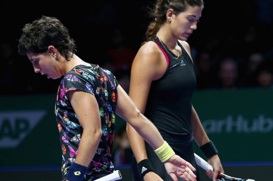 Carla Surez y Garbie Muguruza se despiden del Masters de dobles ante las defensoras del ttulo Hsieh y Peng