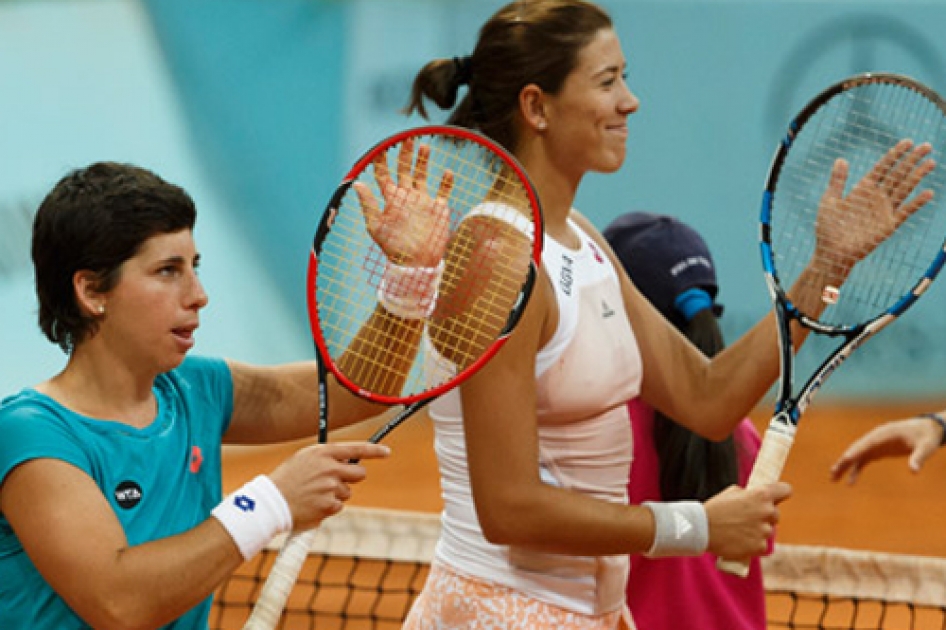 Carla Suárez y Garbiñe Muguruza ceden la final de dobles en Madrid Carla Suárez y Garbiñe Muguruza ceden la final de dobles en Madrid