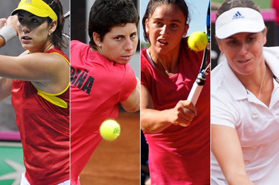 Muguruza, Suárez, Sorribes y Medina buscarán el ascenso en la Fed Cup de Lleida ante Italia Muguruza, Suárez, Sorribes y Medina buscarán el ascenso en la Fed Cup de Lleida ante Italia