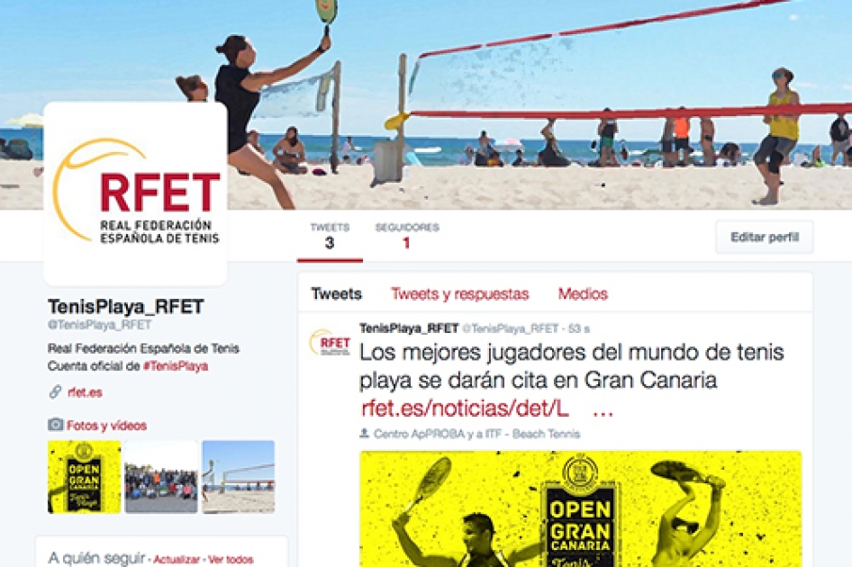Nueva cuenta oficial de @TenisPlaya_RFET en Twitter y Facebook Nueva cuenta oficial de @TenisPlaya_RFET en Twitter y Facebook