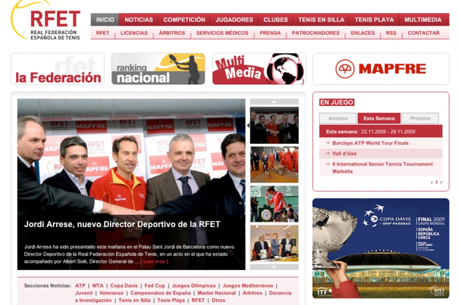 La RFET estrena su nueva página web con más contenidos y servicios on-line La RFET estrena su nueva página web con más contenidos y servicios on-line