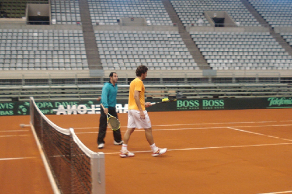 La Seleccin Espaola Mapfre ya prepara la final de la Copa Davis en el Palau Sant Jordi