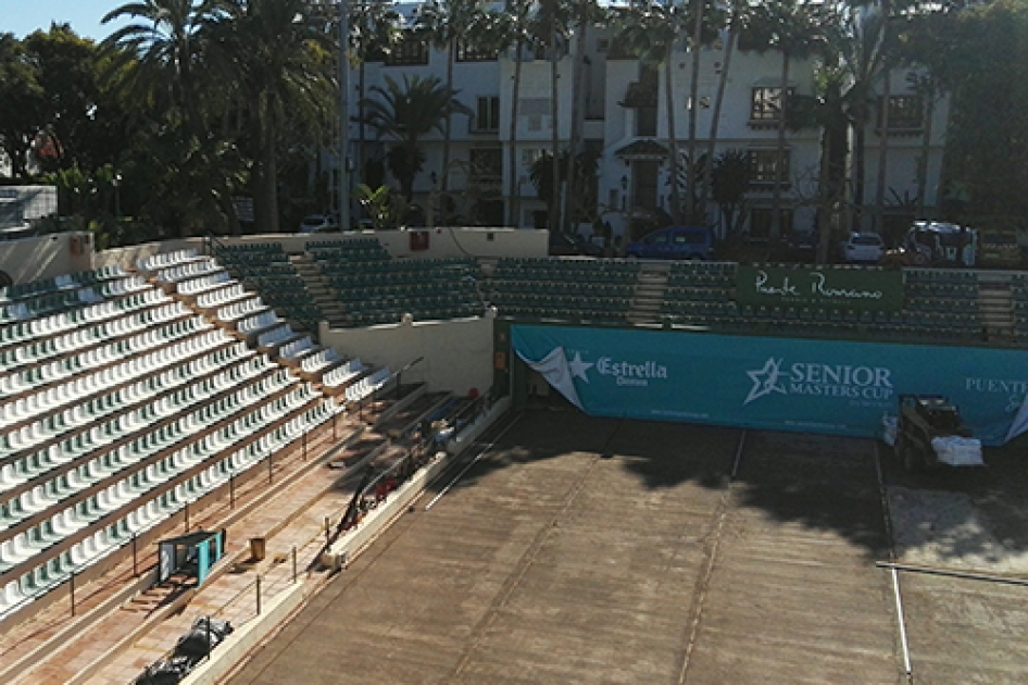 En construccin la pista de Marbella que acoger la Copa Davis con 800 abonos adicionales a la venta