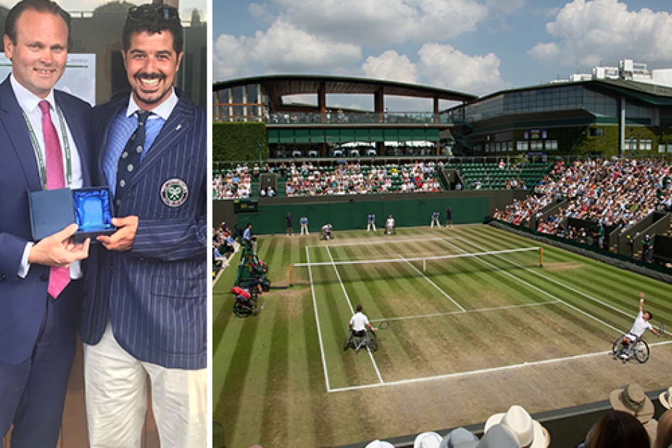 Chechu Sierra arbitr la final de dobles masculino de tenis en silla de ruedas de Wimbledon
