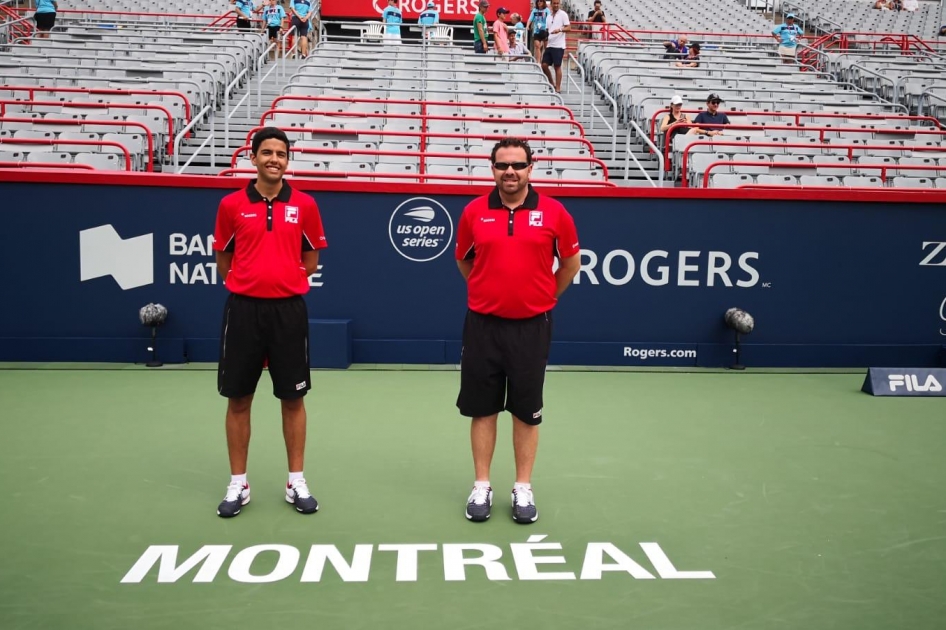 Raúl Reales y Xavi Sánchez, en el equipo arbitral del WTA de Montréal Raúl Reales y Xavi Sánchez, en el equipo arbitral del WTA de Montréal