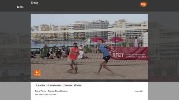 Especial Tenis Playa en Teledeporte ITF Beach Tennis Gran Canaria 2020